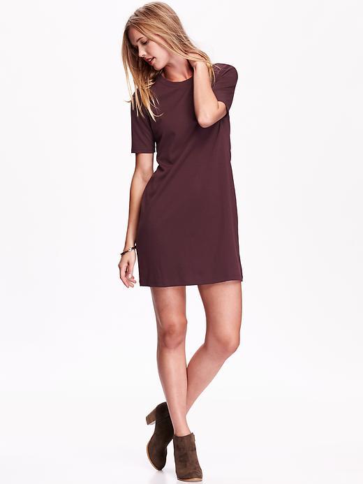 Old Navy Womens Half Sleeve Ponte Knit Dress Size L Tall - Marion Berry