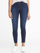 Old Navy Womens Mid-rise Rockstar Super Skinny Step-hem Jeans For Women Dark Wash Size 0
