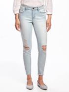 Old Navy Mid Rise Light Wash Rockstar Ankle Jeans For Women - Sun Bleach