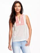 Old Navy Embroidered Gauze Top For Women - Creme De La Creme