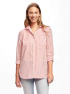 Old Navy Relaxed Pocket Tunic For Women - Warm Stripe