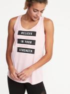 Old Navy Womens Graphic Racerback Performance Tank For Women Light Pink Size M