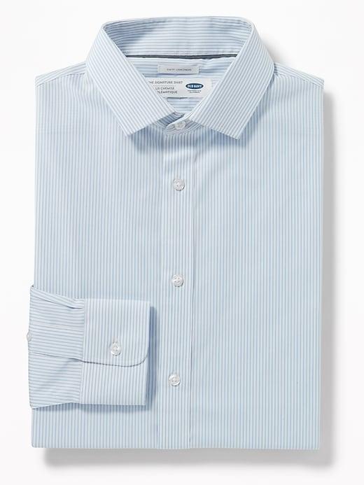 Old Navy Mens Slim-fit Built-in Flex Signature Non-iron Shirt For Men Cooler Than Blue Size Xxl