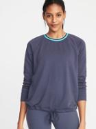 Raglan Tie-front Sweatshirt For Women
