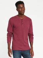 Old Navy Soft Washed Built In Flex Thermal Henley For Men - Dark Red
