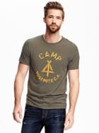 Old Navy Graphic Crew Neck Tee For Men - Forest Floor