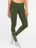 Old Navy Womens Mid-rise 7/8-length Mesh-panel Compression Leggings For Women I Saw The Pine Size Xxl