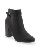 Old Navy Faux Leather Ankle Bootie With Zipper For Women Size 10 - Black