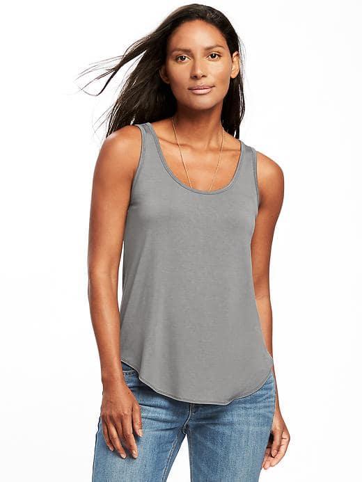 Old Navy Luxe Curved Hem Tank For Women - Blank Slate