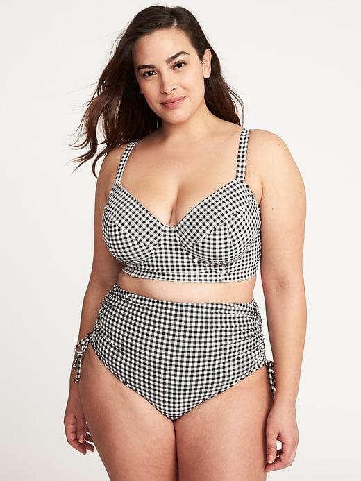 Old Navy Womens Plus-size Long-line Swim Top Gingham Size 3x