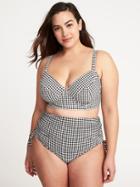 Old Navy Womens Plus-size Long-line Swim Top Gingham Size 3x
