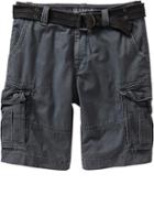 Old Navy Mens Belted Cargo Shorts 10 1/2&quot; - Volcanic Ash