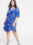 Waist-defined Faux-wrap Plus-size Dress