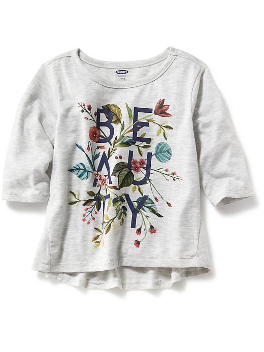 Old Navy Scoop Neck Graphic Tee - Heather Grey