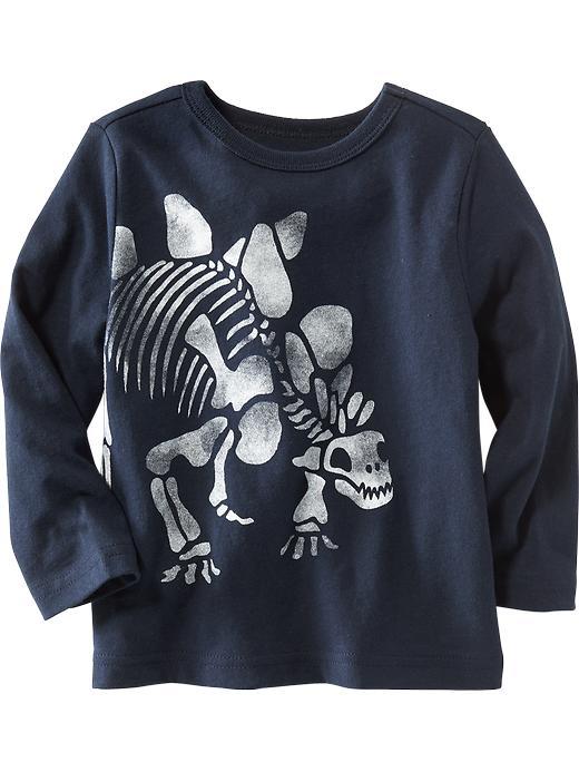 Old Navy Long Sleeve Graphic Tee Size 12-18 M - Ink Blue