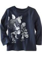 Old Navy Long Sleeve Graphic Tee Size 12-18 M - Ink Blue