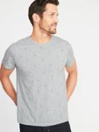 Old Navy Mens Soft-washed Printed Crew-neck Tee For Men Festive Flamingos Size Xs