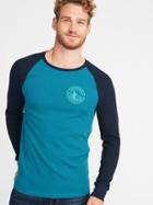 Old Navy Mens Colorado Glacier Park Thermal-knit Raglan Tee For Men Oasis Lagoon Size L