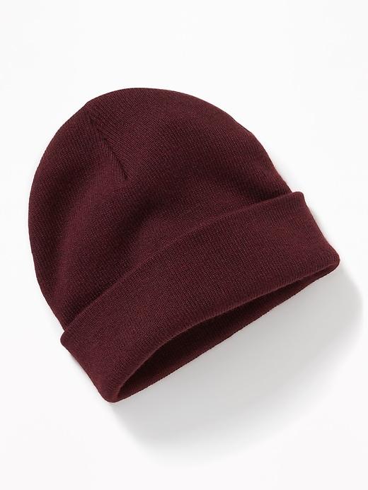 Old Navy Mens Sweater-knit Beanie For Men Dark Red Size One Size