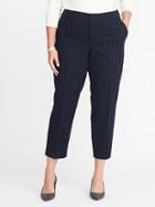 Old Navy Womens Smooth & Slim Mid-rise Plus-size Harper Pants Navy Stripe Size 30