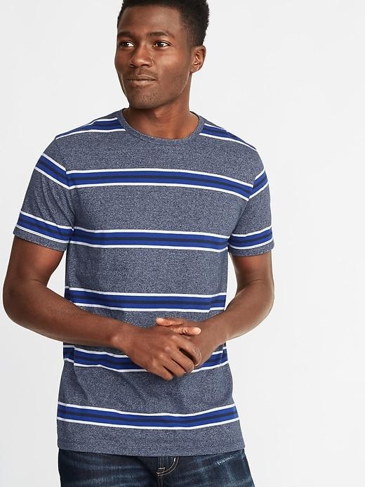 Old Navy Mens Soft-washed Striped Crew-neck Tee For Men In The Navy Size Xs