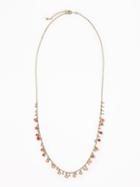 Old Navy Womens Long Enamel-disc Necklace For Women Coral Blush Size One Size