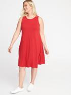 Old Navy Womens Sleeveless Plus-size Jersey-knit Swing Dress Robbie Red Size 1x