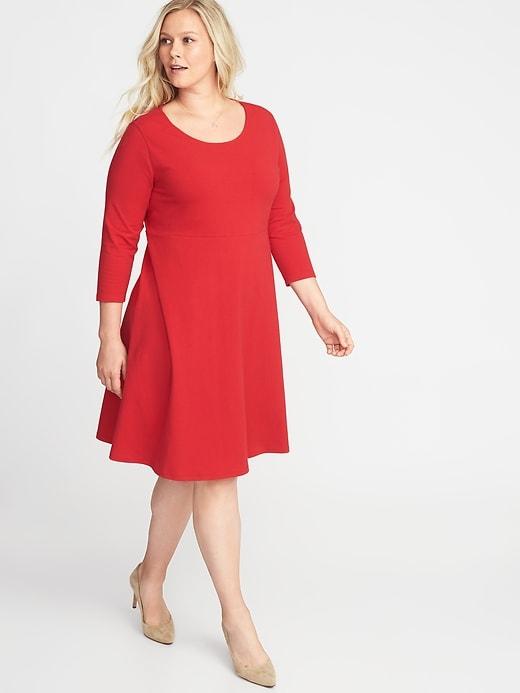 Old Navy Womens Plus-size Fit & Flare Dress Robbie Red Size 1x