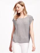 Old Navy Sandwashed Cocoon Tee For Women - Heather Grey
