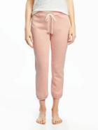 Old Navy French Terry Cropped Sleep Joggers For Women - Just Peachy