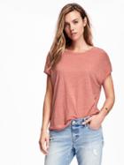 Old Navy Linen Blend Cocoon Tee - Spice Girl