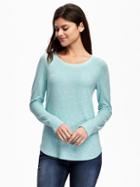 Old Navy Relaxed Brushed Jersey Tee For Women - Warmer Waters