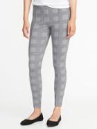 Old Navy Womens Stevie Ponte-knit Pants For Women Gray Plaid Size M