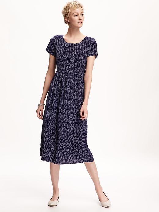 Old Navy Short Sleeve Swing Dress For Women - Navy Dots
