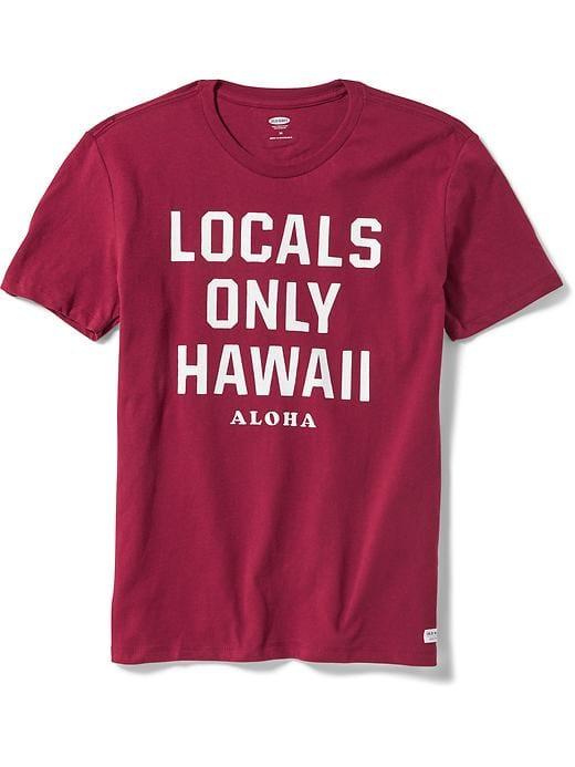 Old Navy Hawaii Graphic Tee For Men - Gosh Garnet