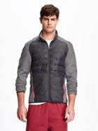 Old Navy Down Alternative Color Block Full Zip Jacket For Men - Heather Gray