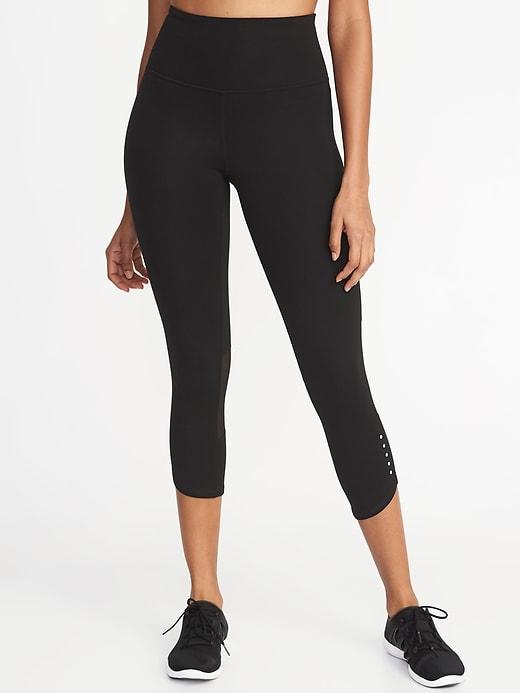 Old Navy Womens High-rise Compression Run Crops For Women Black Size L