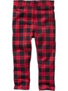 Old Navy Printed Leggings Size 12-18 M - Small Red Plaid