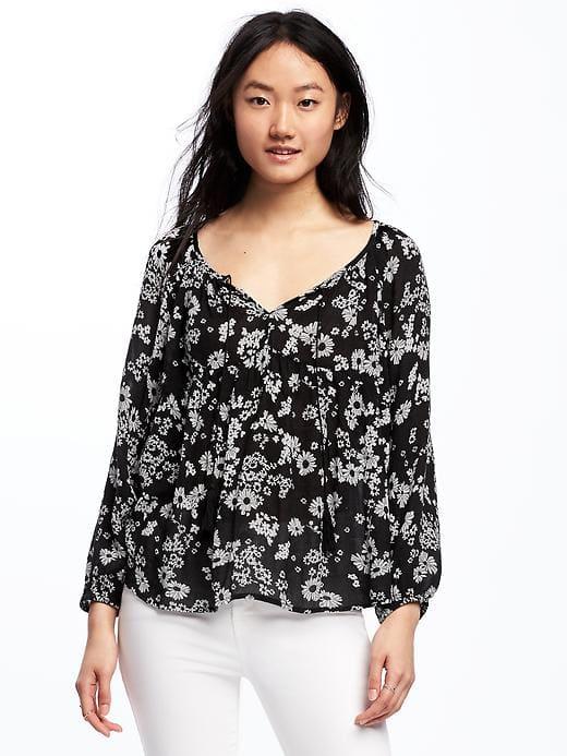 Old Navy Patterned Swing Blouse For Women - Black Print
