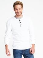 Old Navy Soft Washed Built In Flex Thermal Henley For Men - Bright White