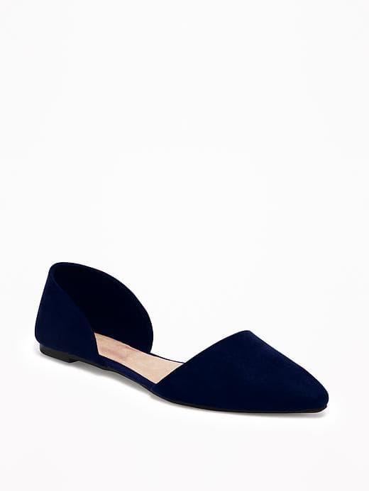 Old Navy Sueded Dorsay Flats For Women - Midnight Madness
