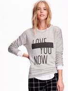 Old Navy Graphic French Terry Sweatshirt Size L - Grey