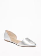 Old Navy Womens Metallic D';orsay Flats For Women Silver Metallic Size 6