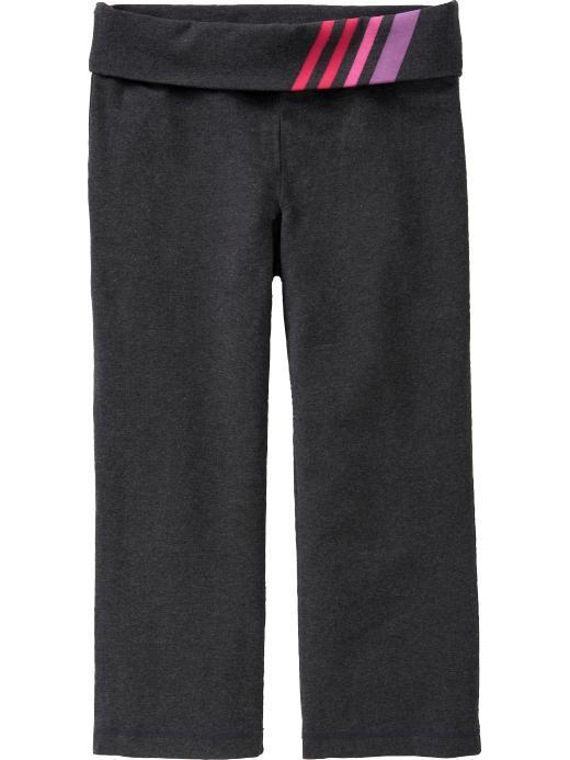 Old Navy Womens Fold Over Yoga Capris - Diagonal Stripe Spitfire