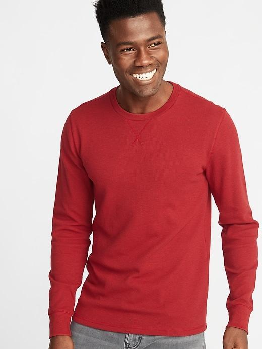 Old Navy Mens Soft-washed Thermal Crew-neck Tee For Men Saucy Red Size Xxxl