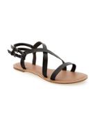 Old Navy Faux Leather Double Buckle Strap Sandals For Women - Black