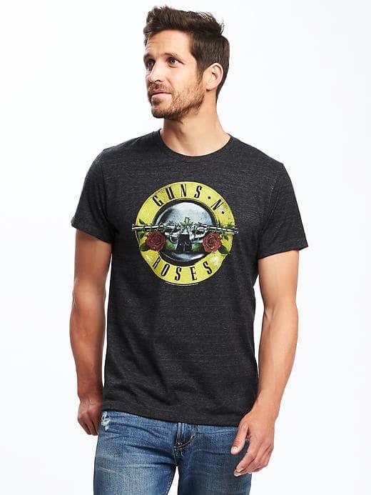 Old Navy Guns N Roses Tee For Men - Heather Gray