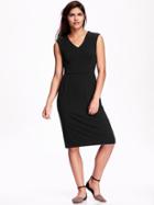 Old Navy Womens Cap Sleeve Sheath Dress Size L Tall - Black