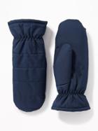 Old Navy Womens Quilted Water-resistant Mittens For Women Lost At Sea Navy Size S/m