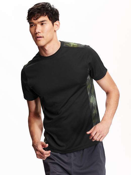 Old Navy Mens Mesh Panel Tee Size Xxl Big - Black